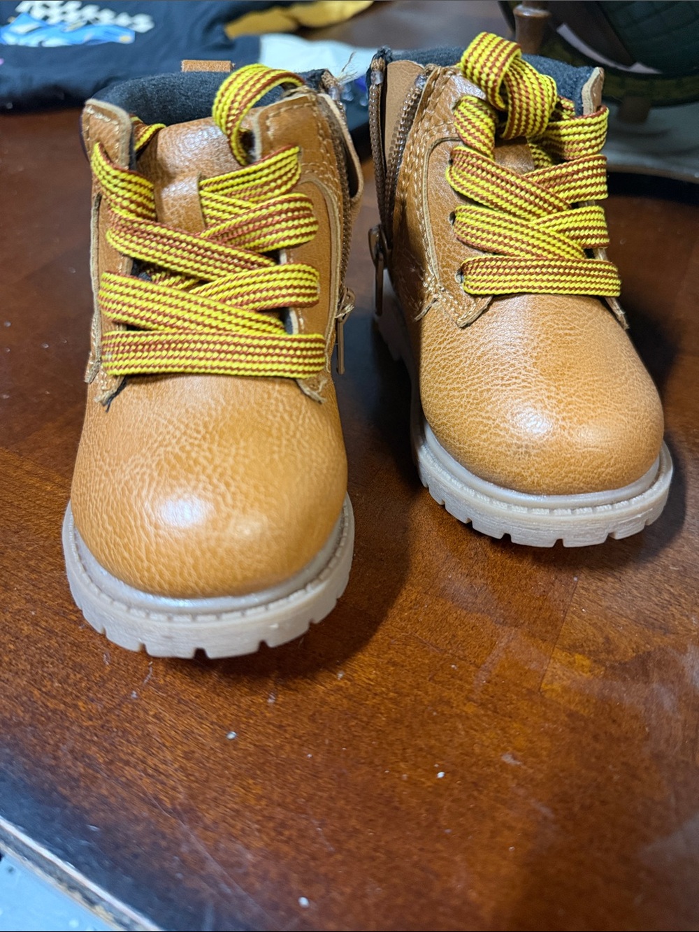 Kids Tan Lace-Up Ankle Boots - Casual Outdoor Style